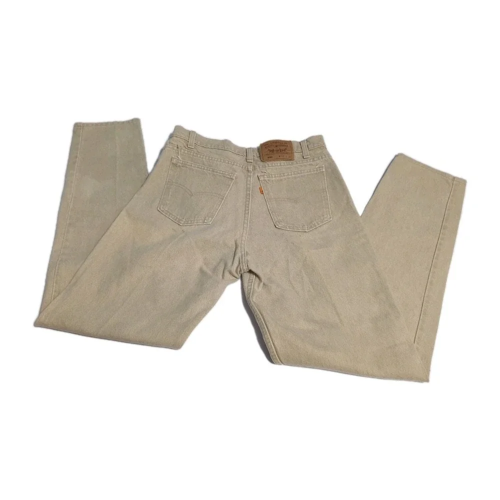 Vtg Levi's 550 Jeans Mens 32x36 Tan Khaki Relaxed Tapered Leg USA 90s USA